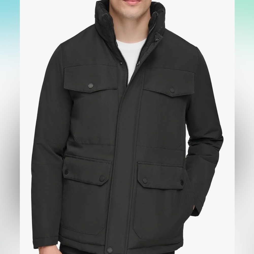 Kenneth Cole Men’s black Puffer Coat Jacket Classic Size L